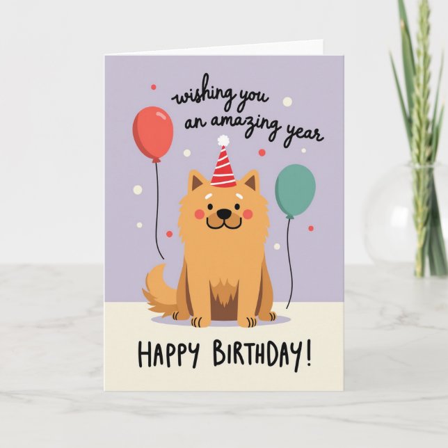 Carte d'anniversaire pour chien de célébration (Devant)