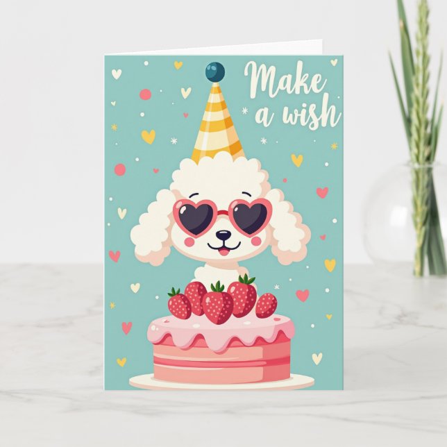 Carte d'anniversaire pour chien de fête fantaisist (Devant)