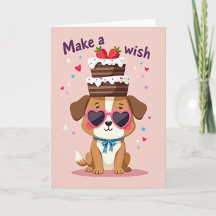Carte d'anniversaire pour chien doux