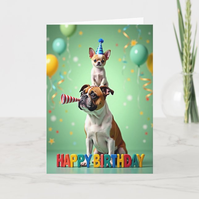 Carte d'anniversaire pour chien fantaisiste (Devant)