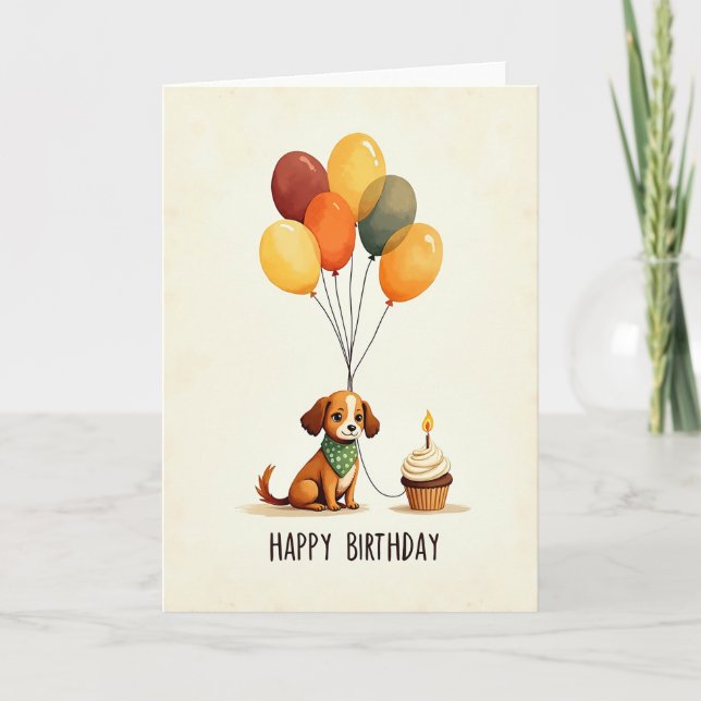Carte d'anniversaire pour chien fantaisiste (Devant)