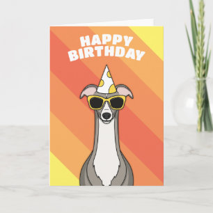 Carte d'anniversaire pour chien Greyhound