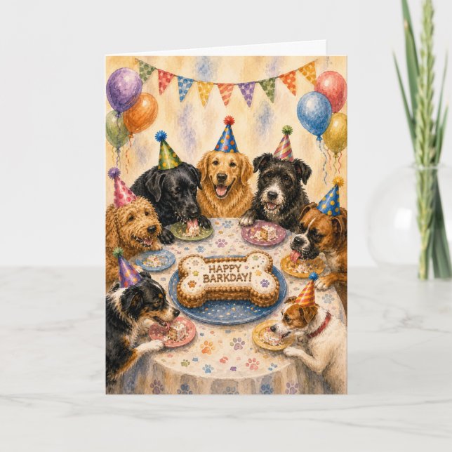Carte d'anniversaire pour chien Happy Barkday | Ch (Devant)
