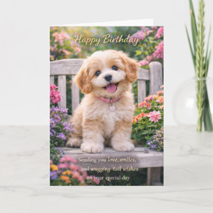 Carte d'anniversaire pour chien – Joli chiot sur u