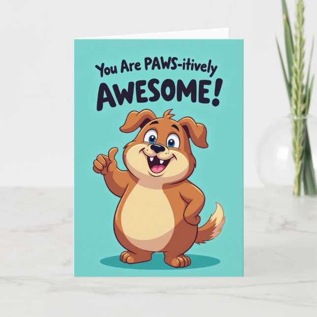 Carte d'anniversaire pour chien joueur (Devant)
