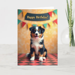 Carte d'anniversaire pour chien joyeux