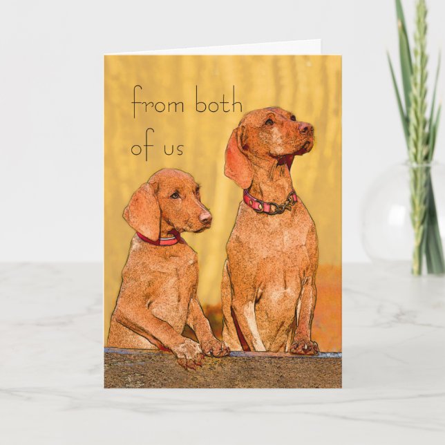 carte d'anniversaire pour chien mignonne de nous d (Devant)