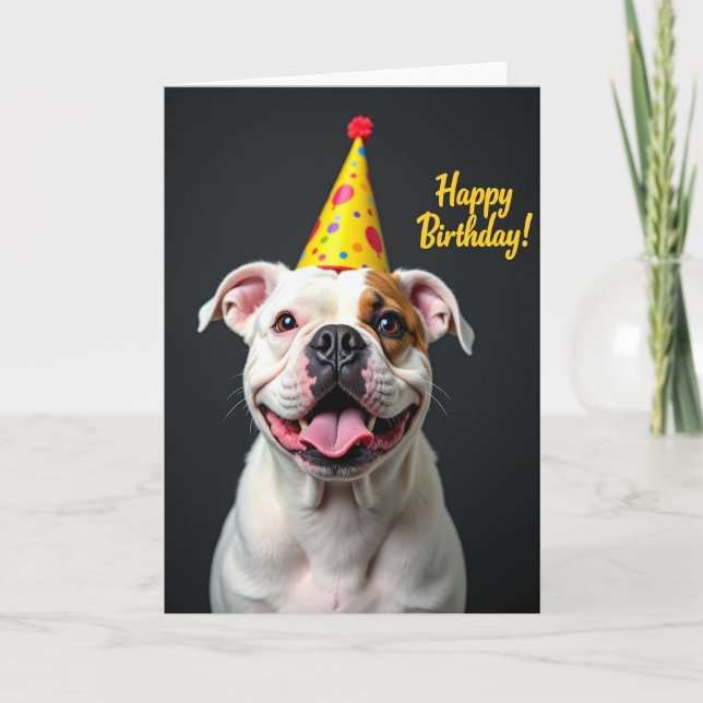 Carte d'anniversaire pour chien tacheté joyeux (Devant)