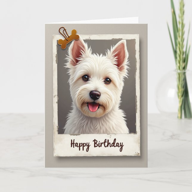 Carte d'anniversaire pour chiot duveteux (Devant)