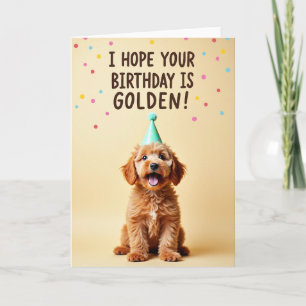 Carte d'anniversaire pour chiot roux
