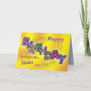 Carte d'anniversaire pour comme une soeur avec tex