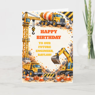 Carte d'anniversaire pour constructeur de grue exc