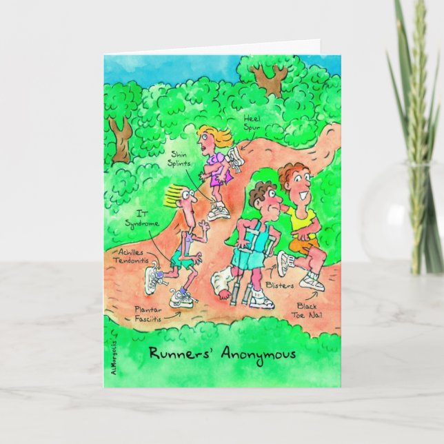 Carte d'anniversaire pour coureur - Coureurs Anony (Devant)