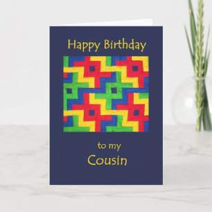 Carte d'anniversaire pour Cousin - Patchwork Quilt