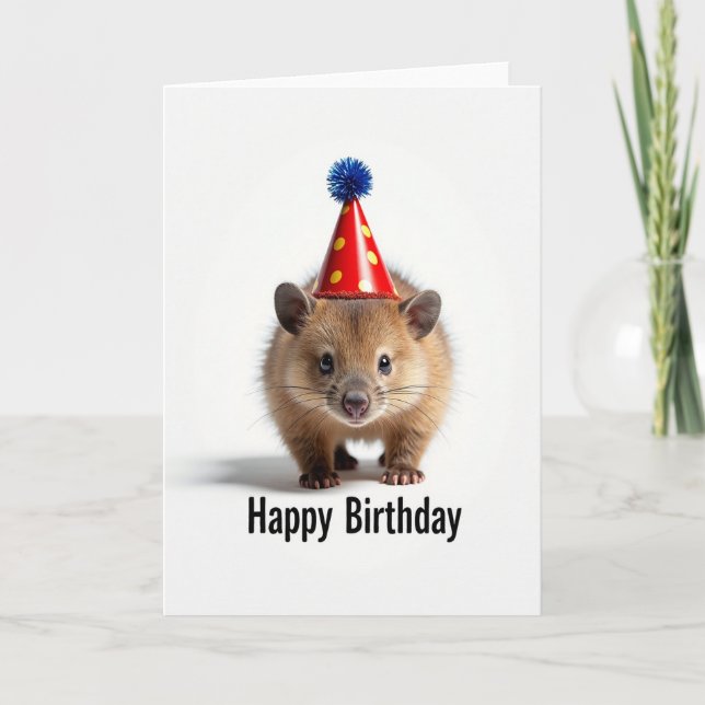 Carte d'anniversaire pour créature à fourrure douc (Devant)