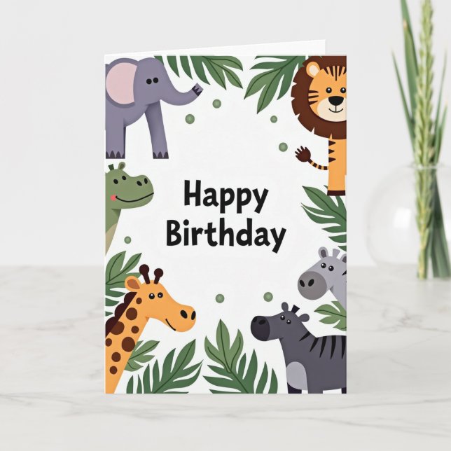 Carte d'anniversaire pour créatures sauvages (Devant)