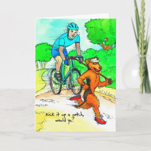 Carte d'anniversaire pour cycliste avec Airedale T