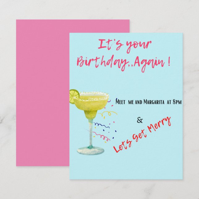 Carte d'anniversaire pour dame sassante, pas de ch (Devant / Derrière)