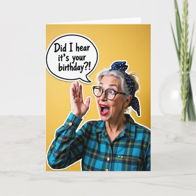 Carte d'anniversaire pour dame surprise (Devant)