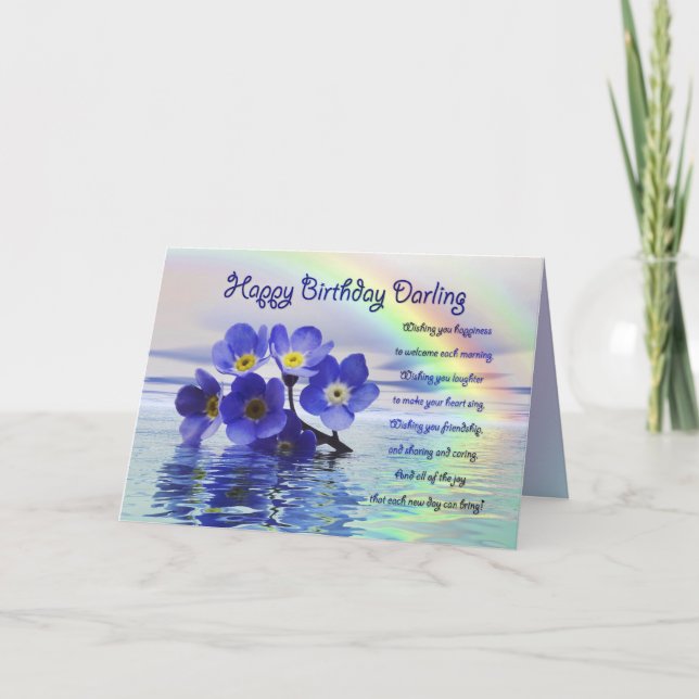Carte d'anniversaire pour Darling avec oublie-moi  (Devant)