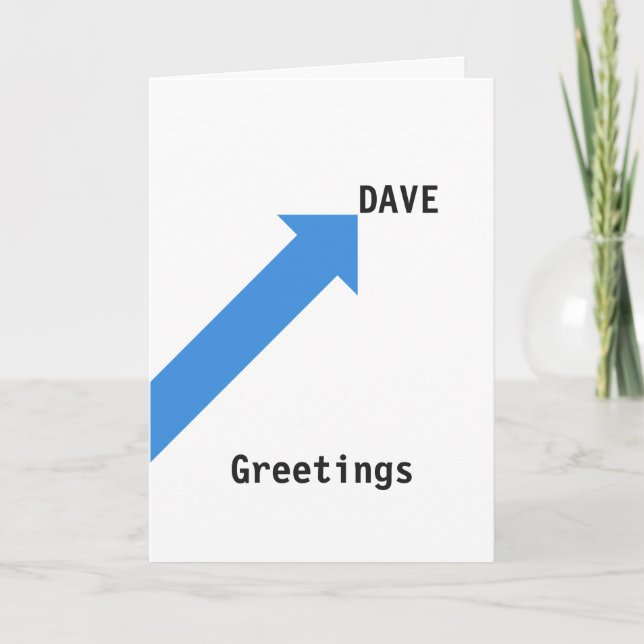 Carte d'anniversaire pour DAVE (Devant)