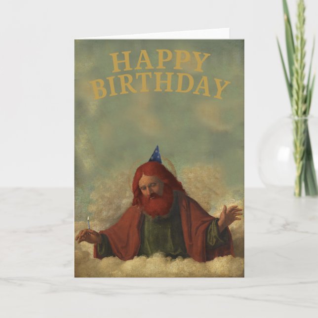 Carte d'anniversaire pour Dieu roux (Devant)