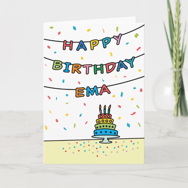 Carte d'anniversaire pour Ema (Devant)