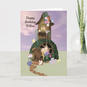 Carte d'anniversaire pour enfant avec Fairy House