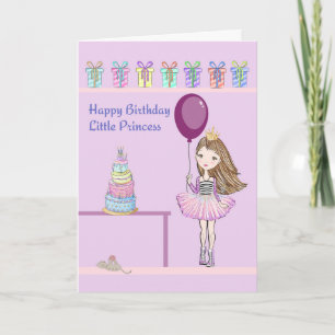 Carte d'anniversaire pour enfant, ballons et gâtea
