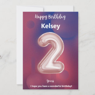 Carte d'anniversaire pour enfant de 2 ans