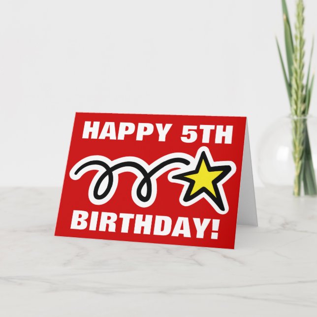 Carte d'anniversaire pour enfant de 5 ans - Person (Devant)