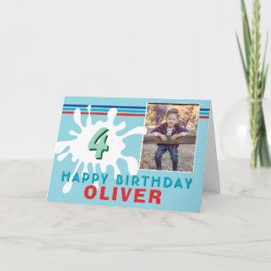 Carte d'anniversaire pour enfants avec 3 photos éc