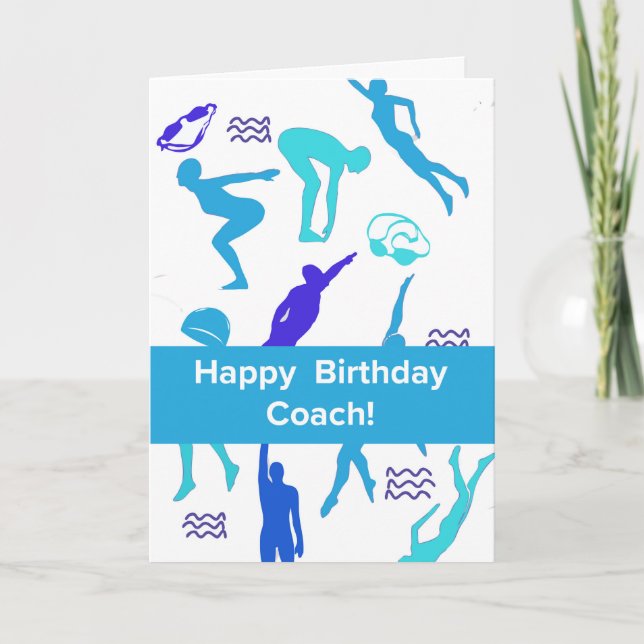 Carte d'anniversaire pour entraîneur de natation a (Devant)