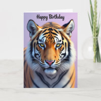 Carte d'anniversaire pour félins rayés doux