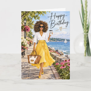 Carte d'anniversaire pour femme afro-américaine