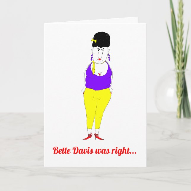 Carte d'anniversaire pour femme âgée grincheuse (Devant)