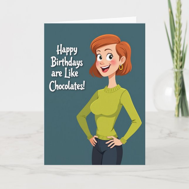 Carte d'anniversaire pour femme joyeuse (Devant)