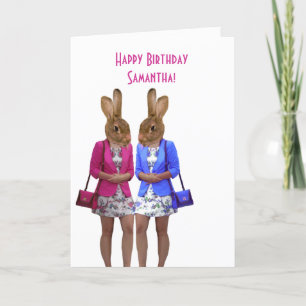 Carte d'anniversaire pour femmes animaux amusants