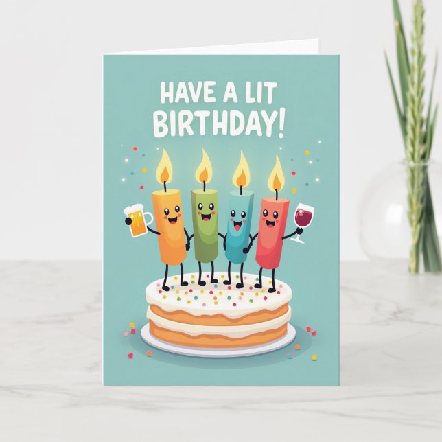 Carte d'anniversaire pour fête aux bougies (Devant)