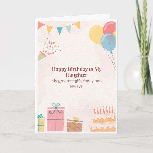 Carte d'anniversaire pour fille (Devant)