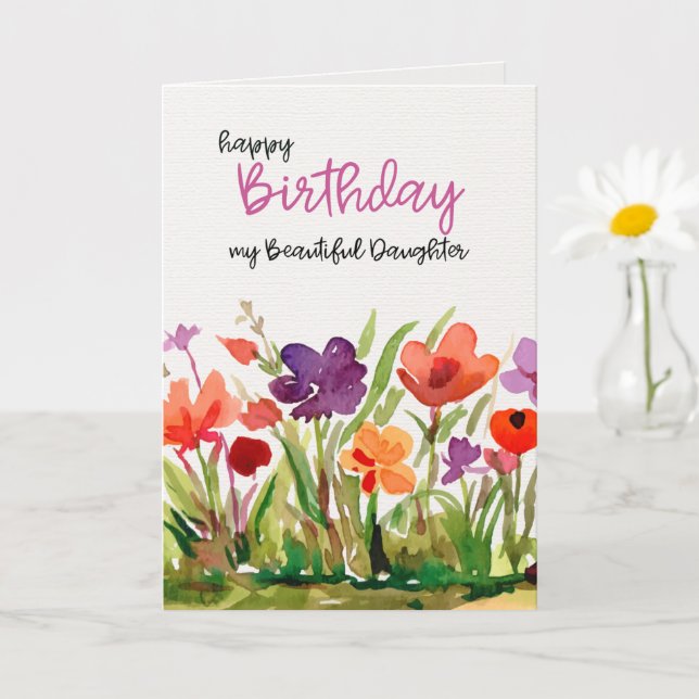 Carte d'anniversaire pour fille (Petite plante)