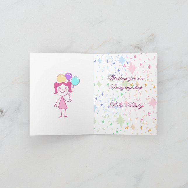 Carte d'anniversaire pour fille (Intérieur)