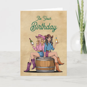 Carte d'anniversaire pour fille de campagne