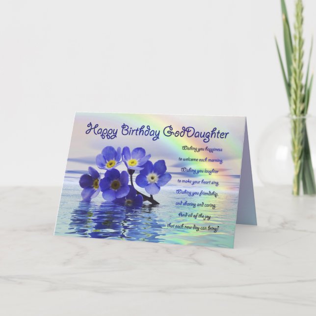 Carte d'anniversaire pour fillette avec oublie-moi (Devant)