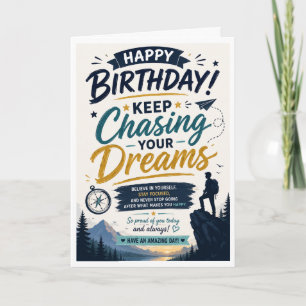 Carte d'anniversaire pour fils Rêvez Grand