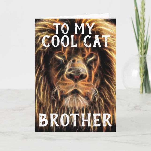 CARTE D'ANNIVERSAIRE POUR FRÈRE CHAT SYMPATHIQUE (Devant)