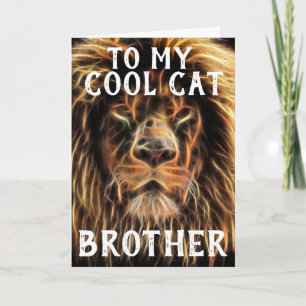 CARTE D'ANNIVERSAIRE POUR FRÈRE CHAT SYMPATHIQUE