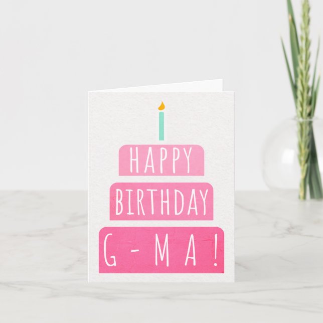 Carte d'anniversaire pour G-Ma (Devant)