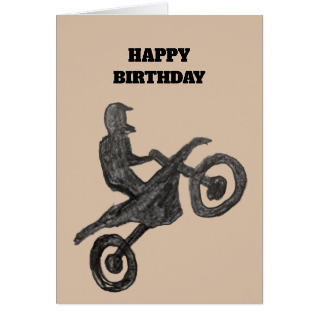 Carte d'anniversaire pour garçon avec croquis de m (Devant)