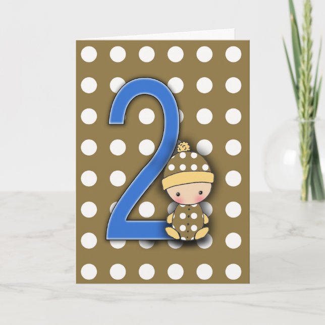 Carte d'anniversaire pour garçon de 2 ans (Devant)